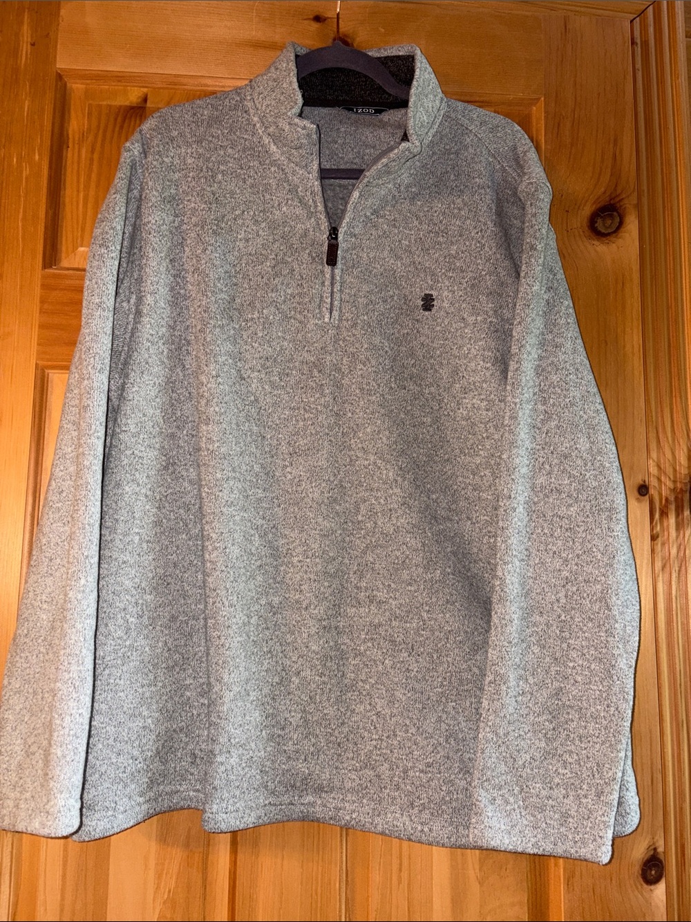 Gray IZOD Quarter-Zip Men's Sweater - Neutral Casual Pullover